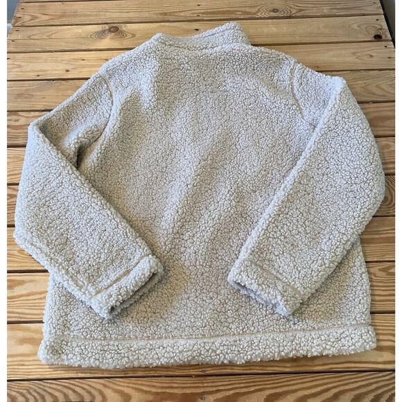 H&M Sherpa Full Zip Jacket Size Large Women’s Beige - Picture 2 of 9